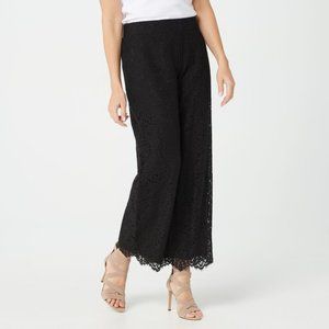 Isaac Mizrahi live! regular wide leg knit lace pants